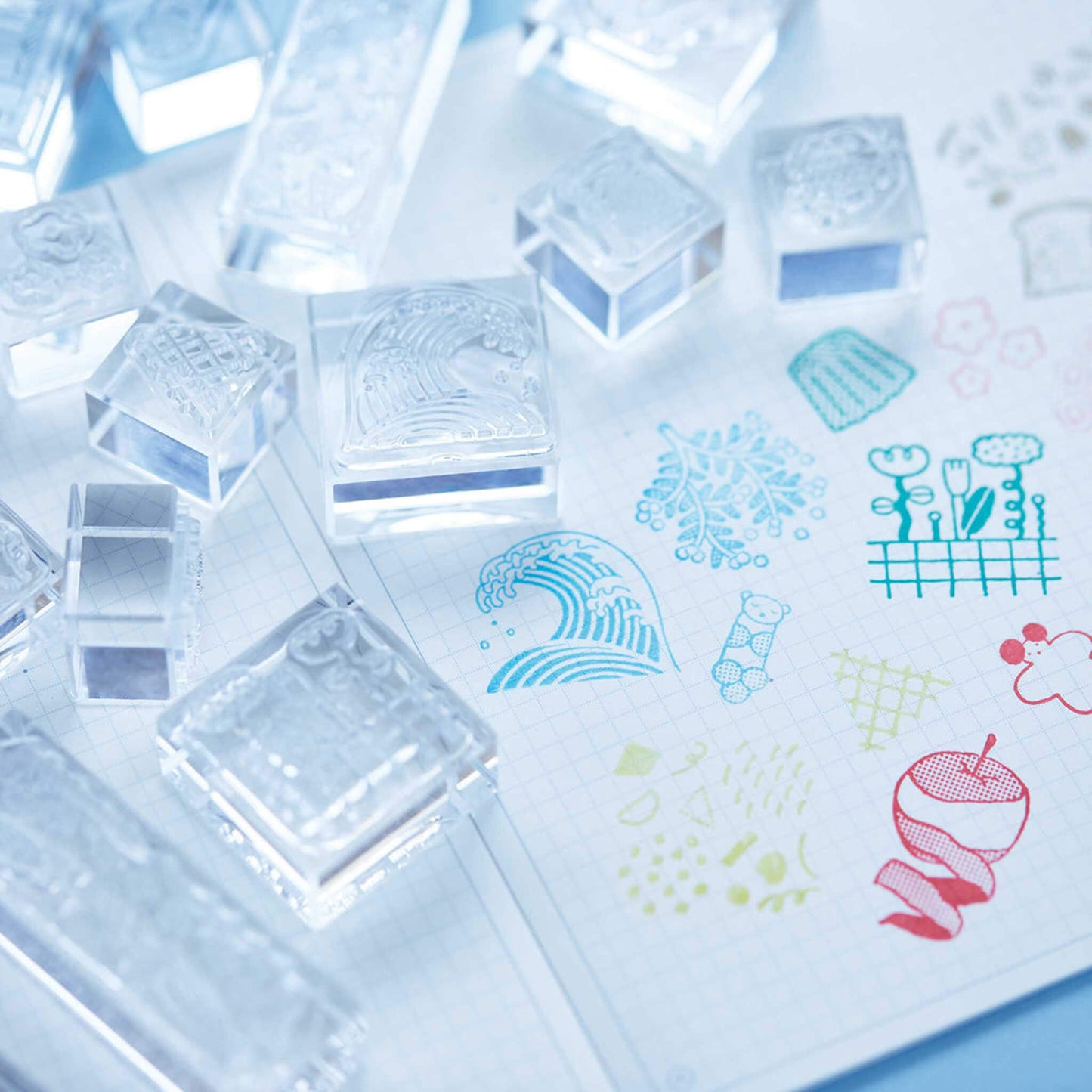 King Jim HITOTOKI Kori Jirushi Ice Cube Stamp Large - Nami - Clear Stamps
