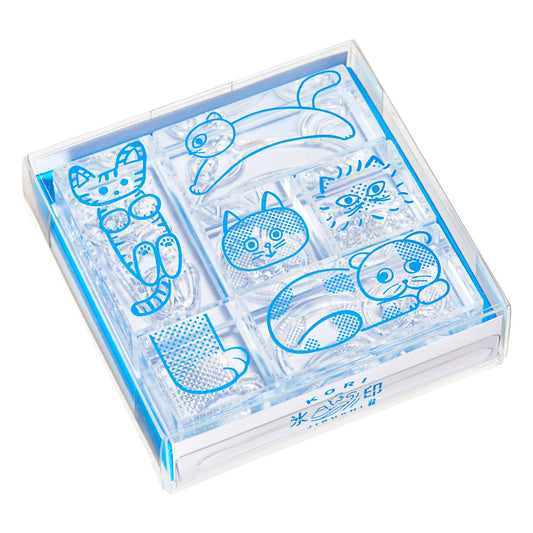 King Jim HITOTOKI Kori Jirushi Ice Cube Stamp Set - Cat - Clear Stamps