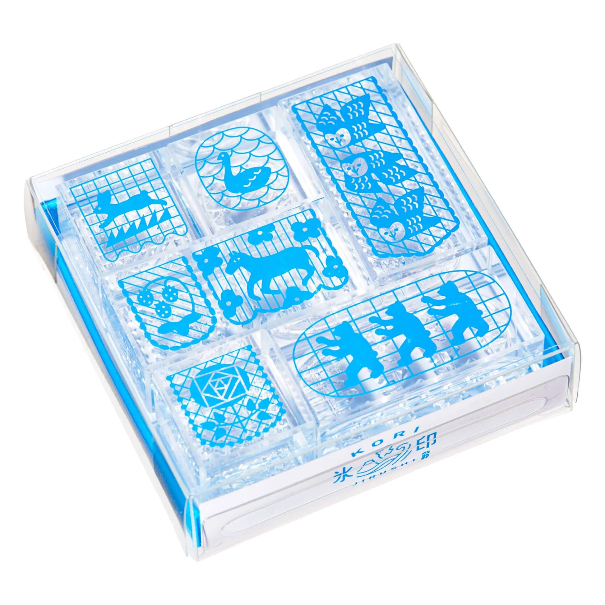 King Jim HITOTOKI Kori Jirushi Ice Cube Stamp Set - Flag - Clear Stamps