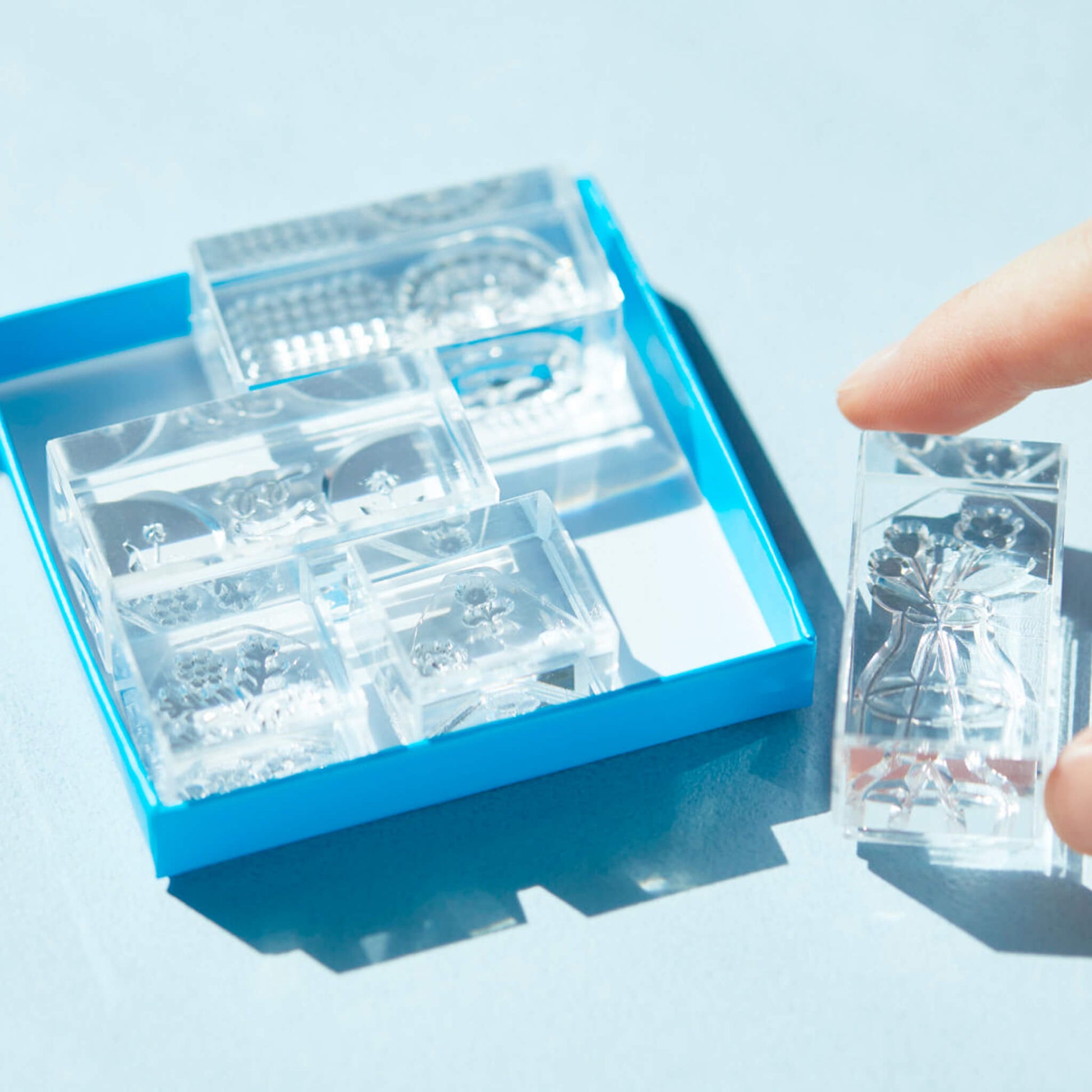King Jim HITOTOKI Kori Jirushi Ice Cube Stamp Set - FLower - Clear Stamps