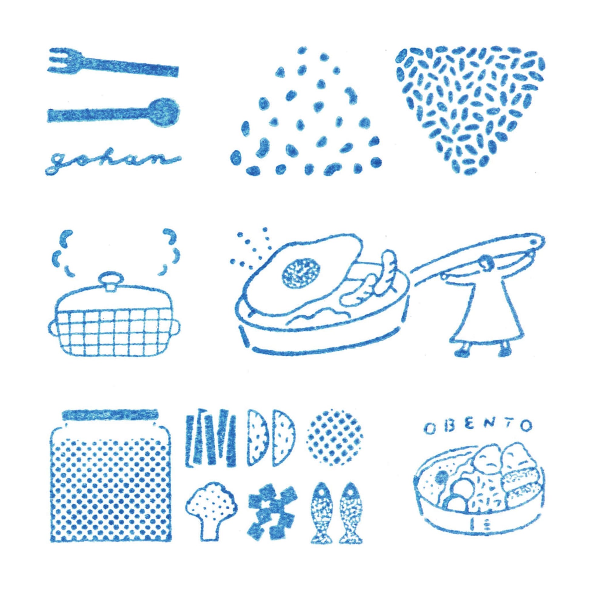 King Jim HITOTOKI Kori Jirushi Ice Cube Stamp Set - Meal - Clear Stamps