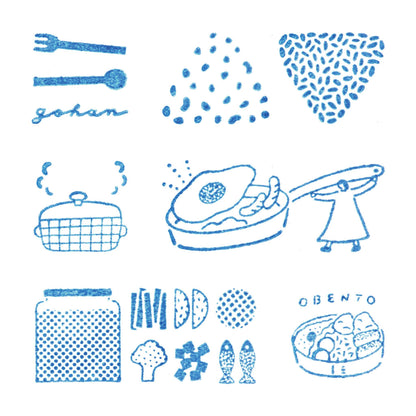 King Jim HITOTOKI Kori Jirushi Ice Cube Stamp Set - Meal - Clear Stamps