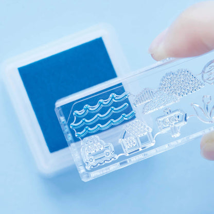 King Jim HITOTOKI Kori Jirushi Ice Cube Stamp Set - Odekake - Clear Stamps