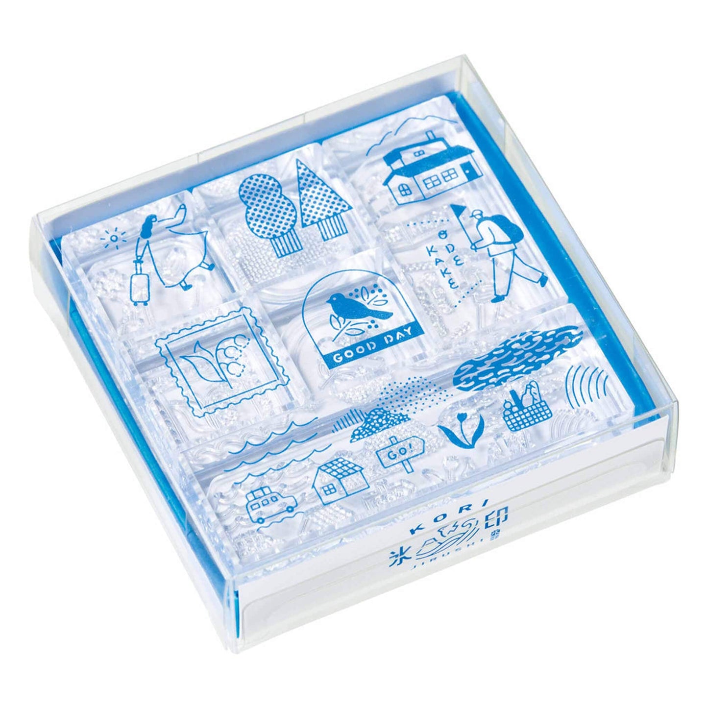 King Jim HITOTOKI Kori Jirushi Ice Cube Stamp Set - Odekake - Clear Stamps