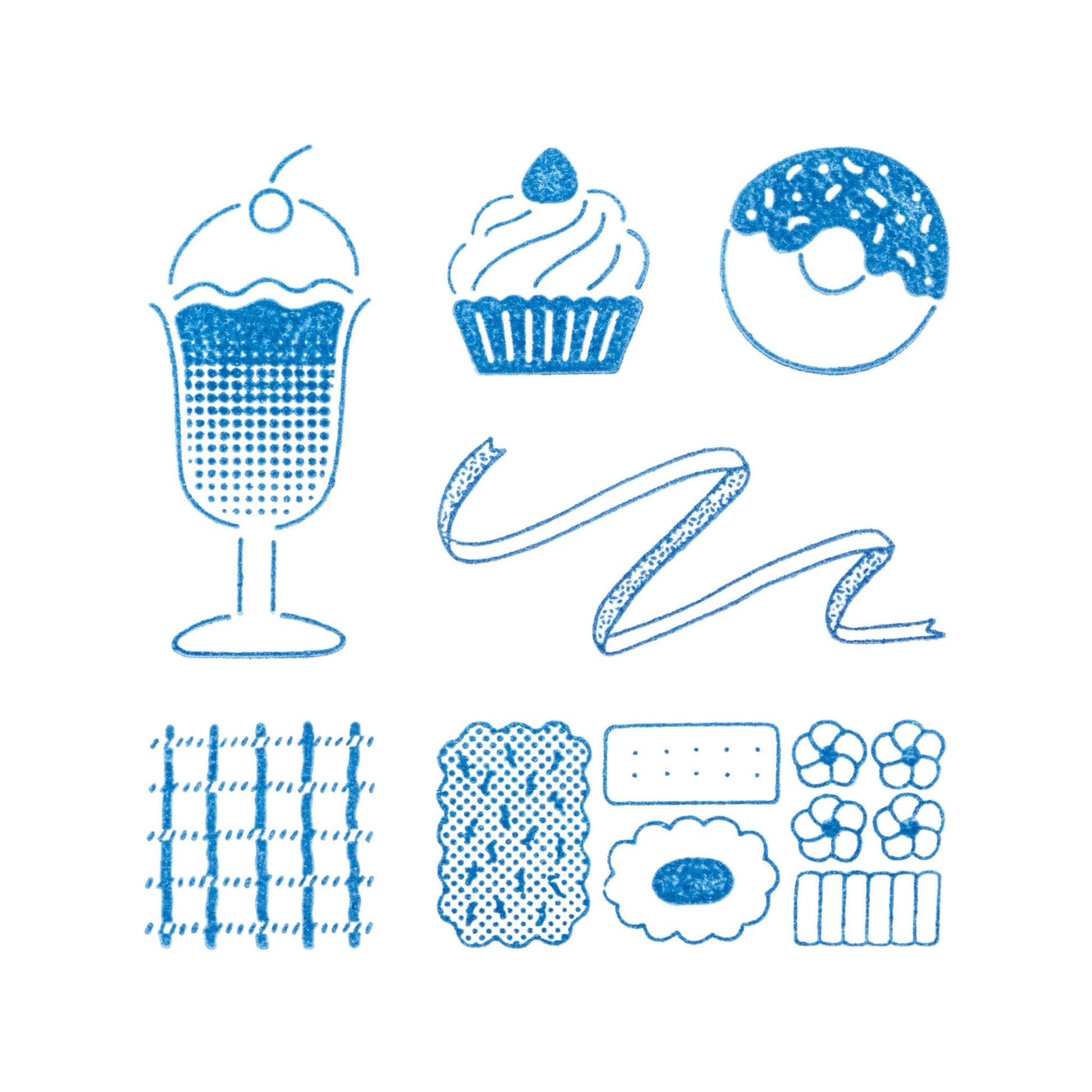 King Jim HITOTOKI Kori Jirushi Ice Cube Stamp Set - Sweets - Clear Stamps
