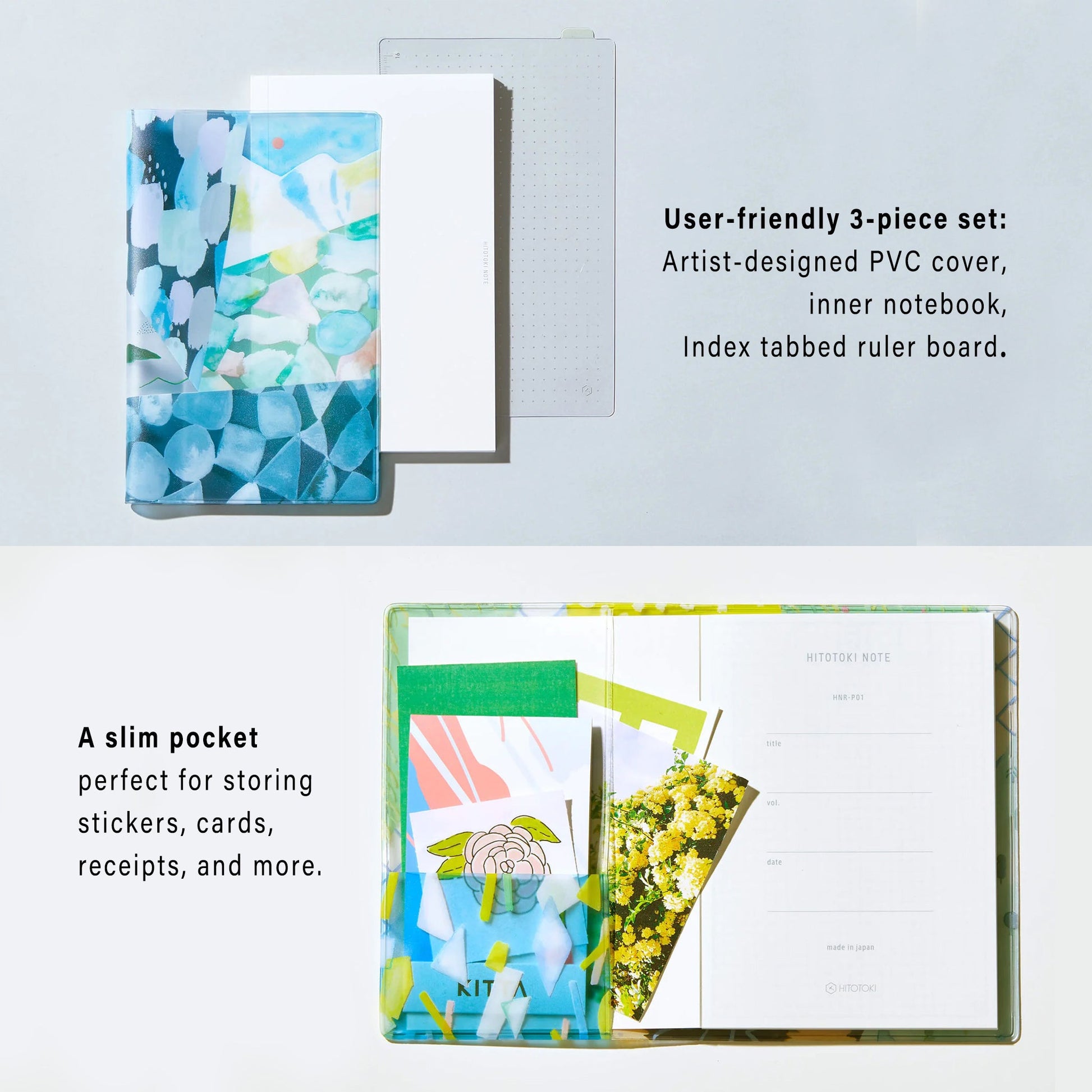 King Jim HITOTOKI NOTE Soft Cover Type Square Size - Patchwork - Notebooks