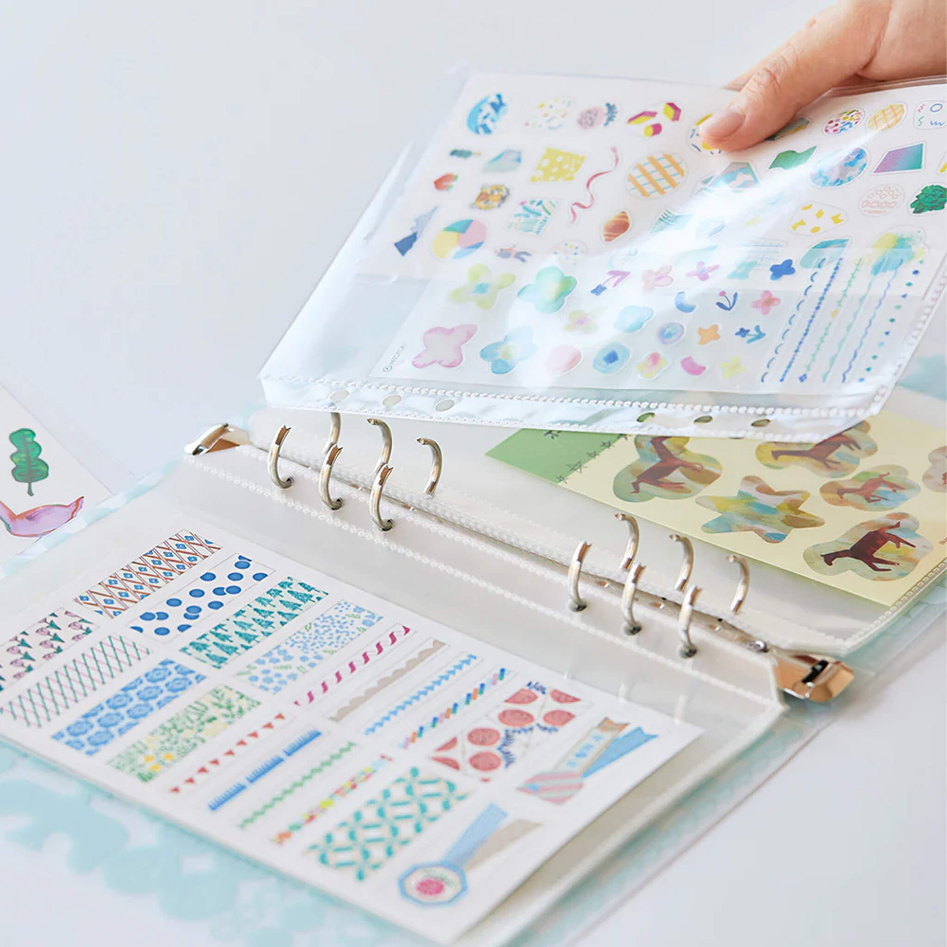 King Jim HITOTOKI Otona Sticker Binder - Pink - Sticker Files