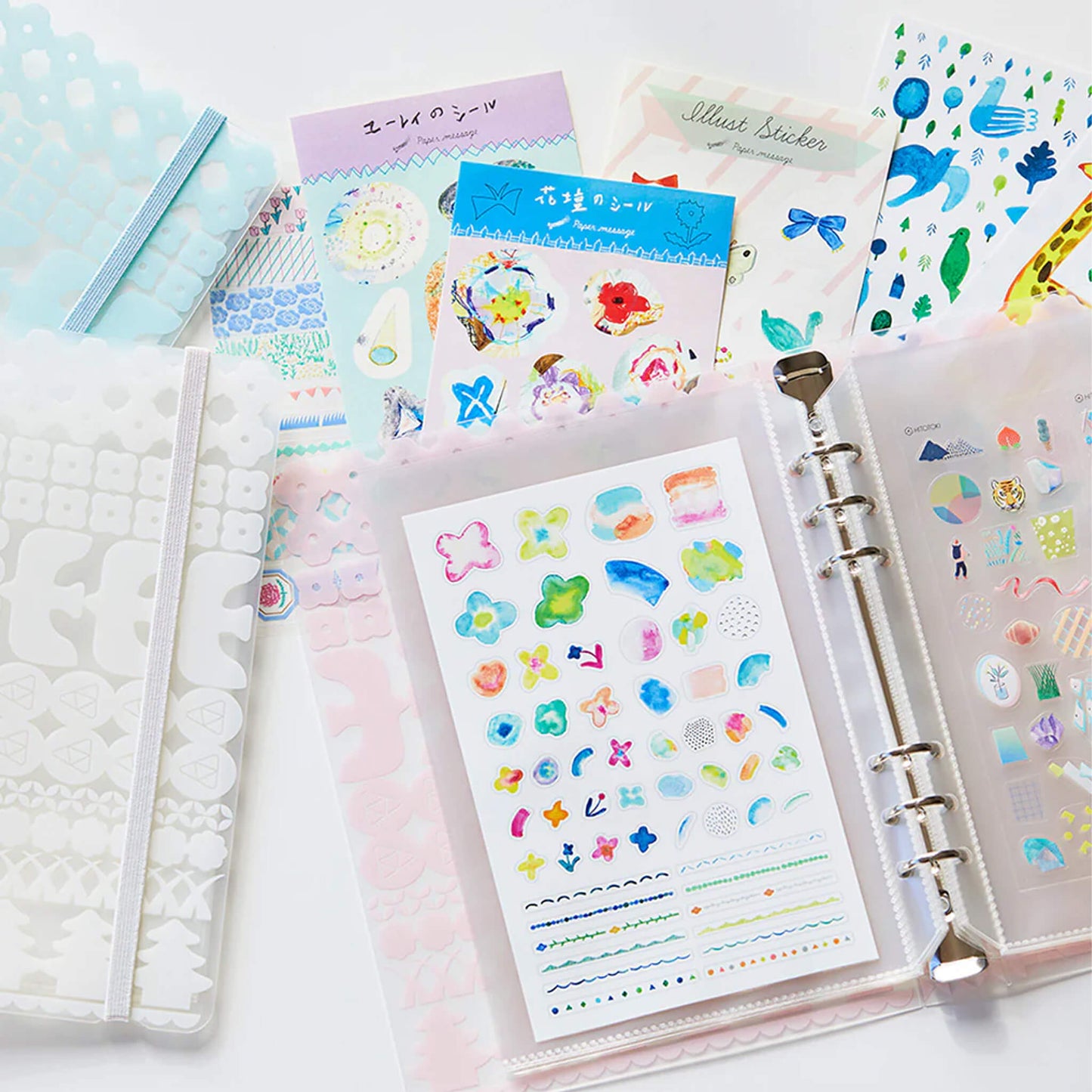 King Jim HITOTOKI Otona Sticker Binder - Pink - Sticker Files