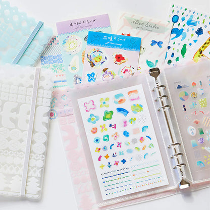King Jim HITOTOKI Otona Sticker Binder - Pink - Sticker Files