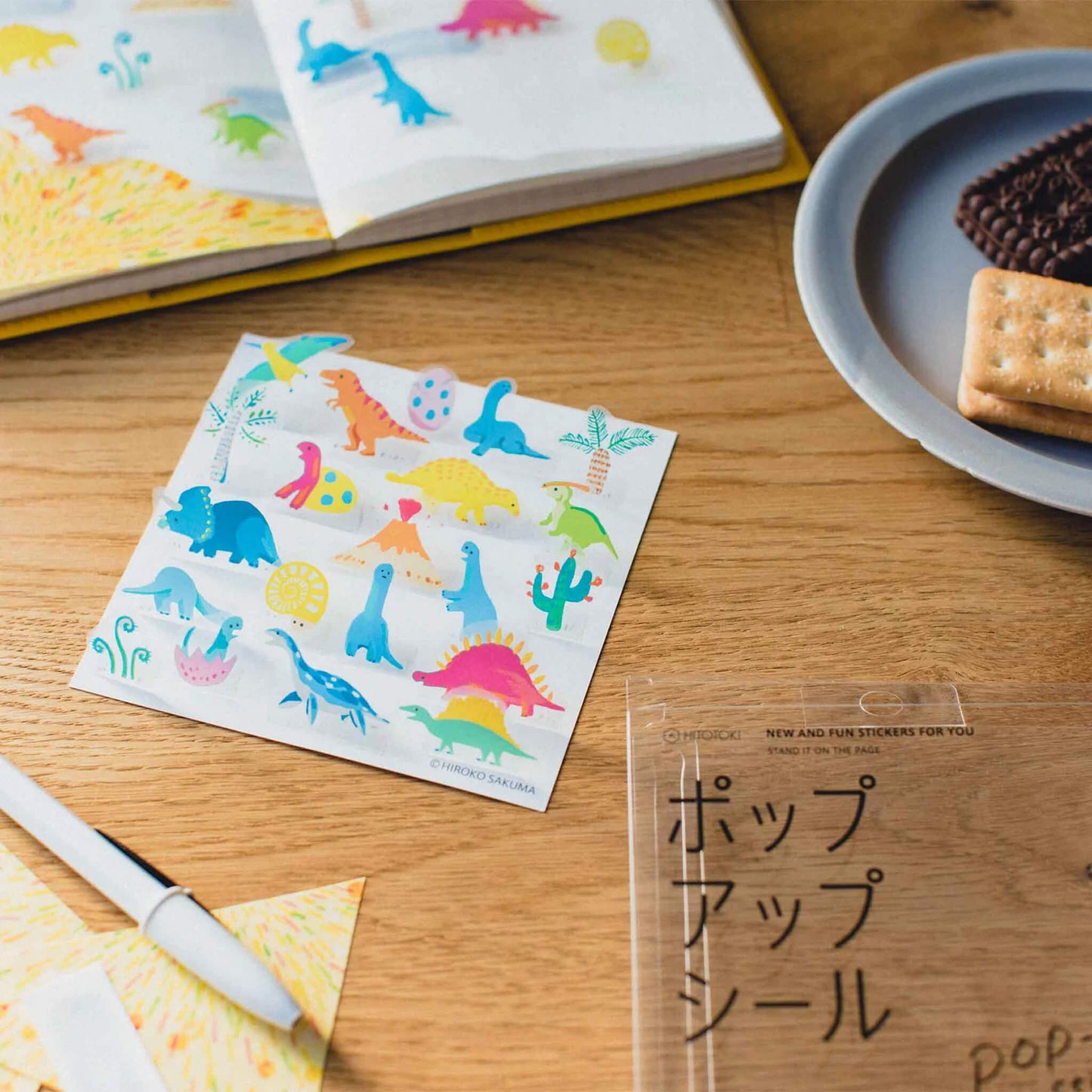 King Jim HITOTOKI Pop - up Sticker - Dinosaur - Flake Stickers