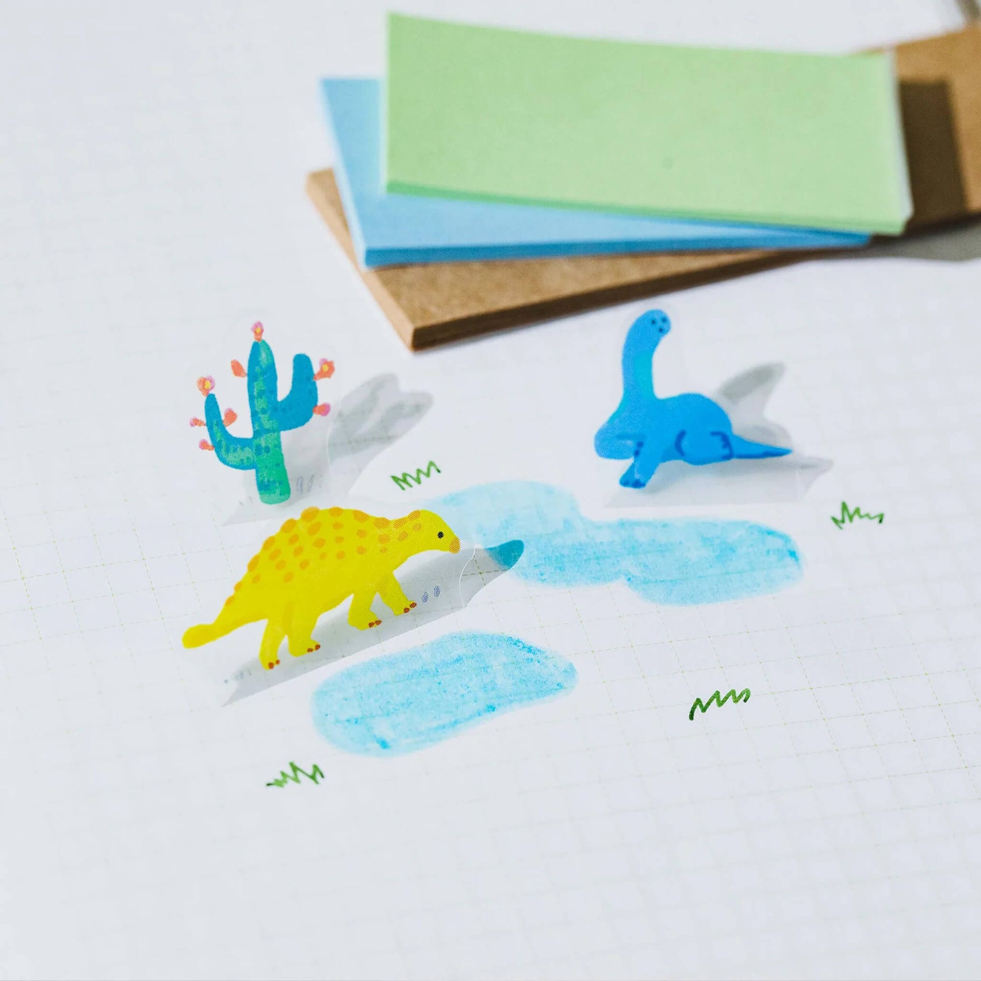 King Jim HITOTOKI Pop - up Sticker - Dinosaur - Flake Stickers