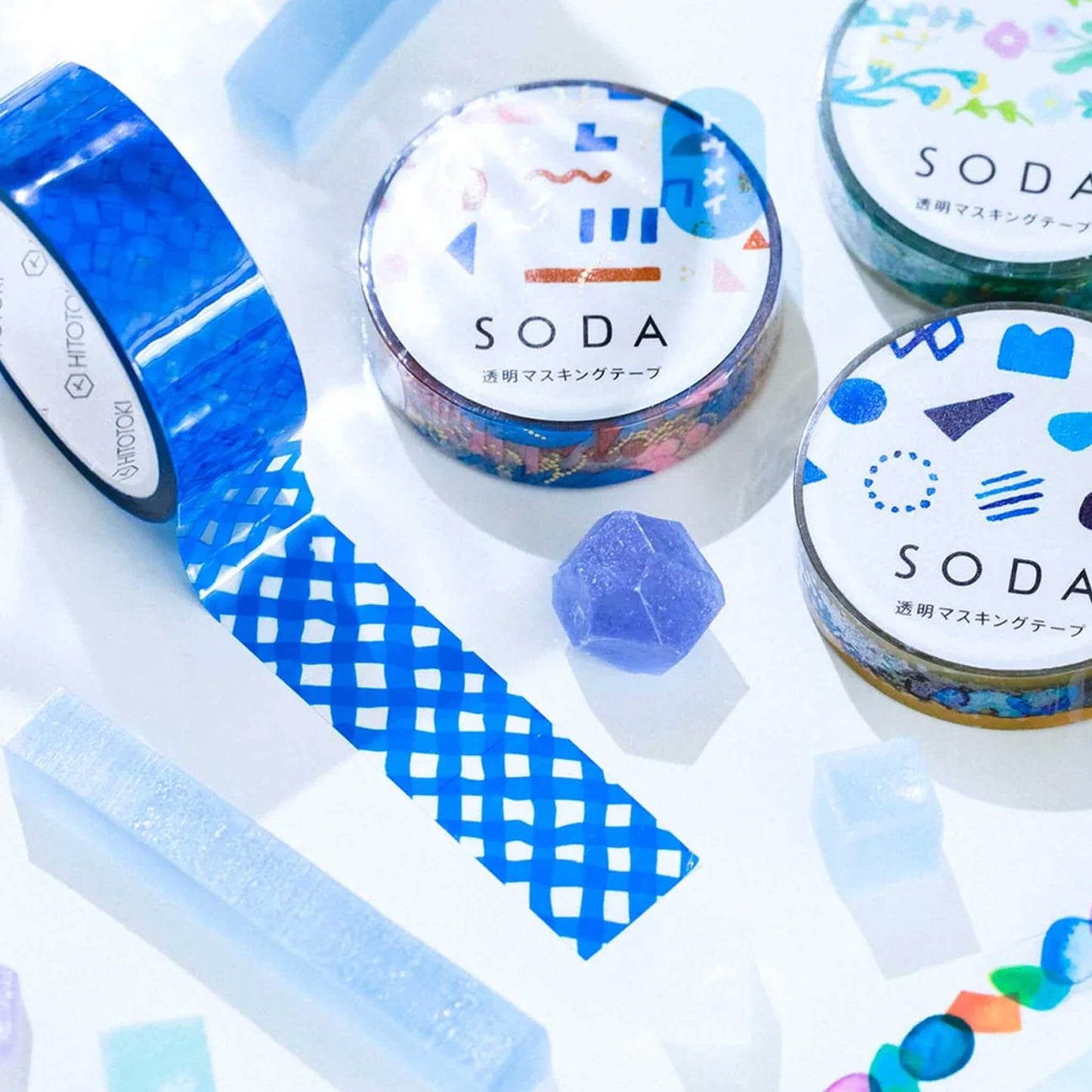 King Jim HITOTOKI SODA Clear Tape - Cross [15mm] - PET Film Tapes