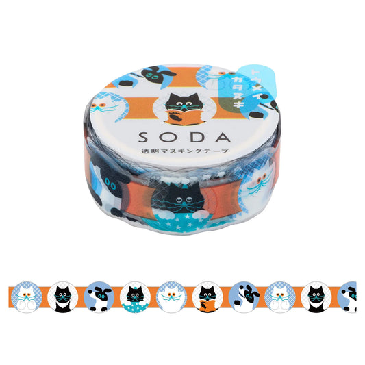 King Jim HITOTOKI SODA Die Cut Clear Tape - Face [15mm] - PET Film Tapes