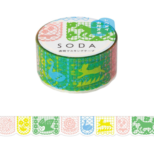 King Jim HITOTOKI SODA Die Cut Clear Tape - Kirigami [20mm] - PET Film Tapes