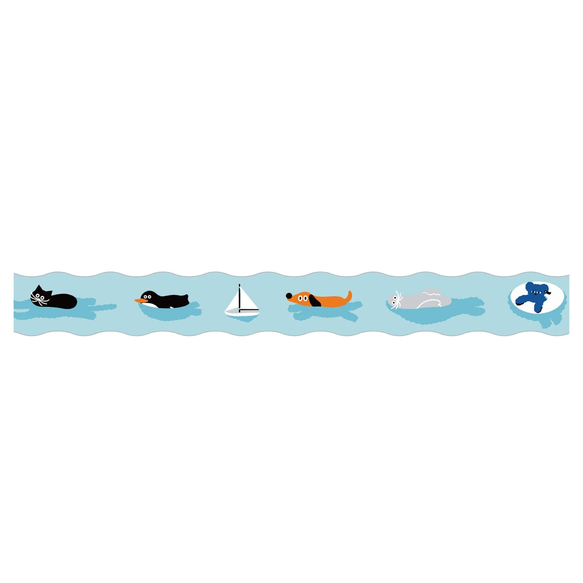 King Jim HITOTOKI SODA Die Cut Clear Tape - Swimming [20mm] - PET Film Tapes