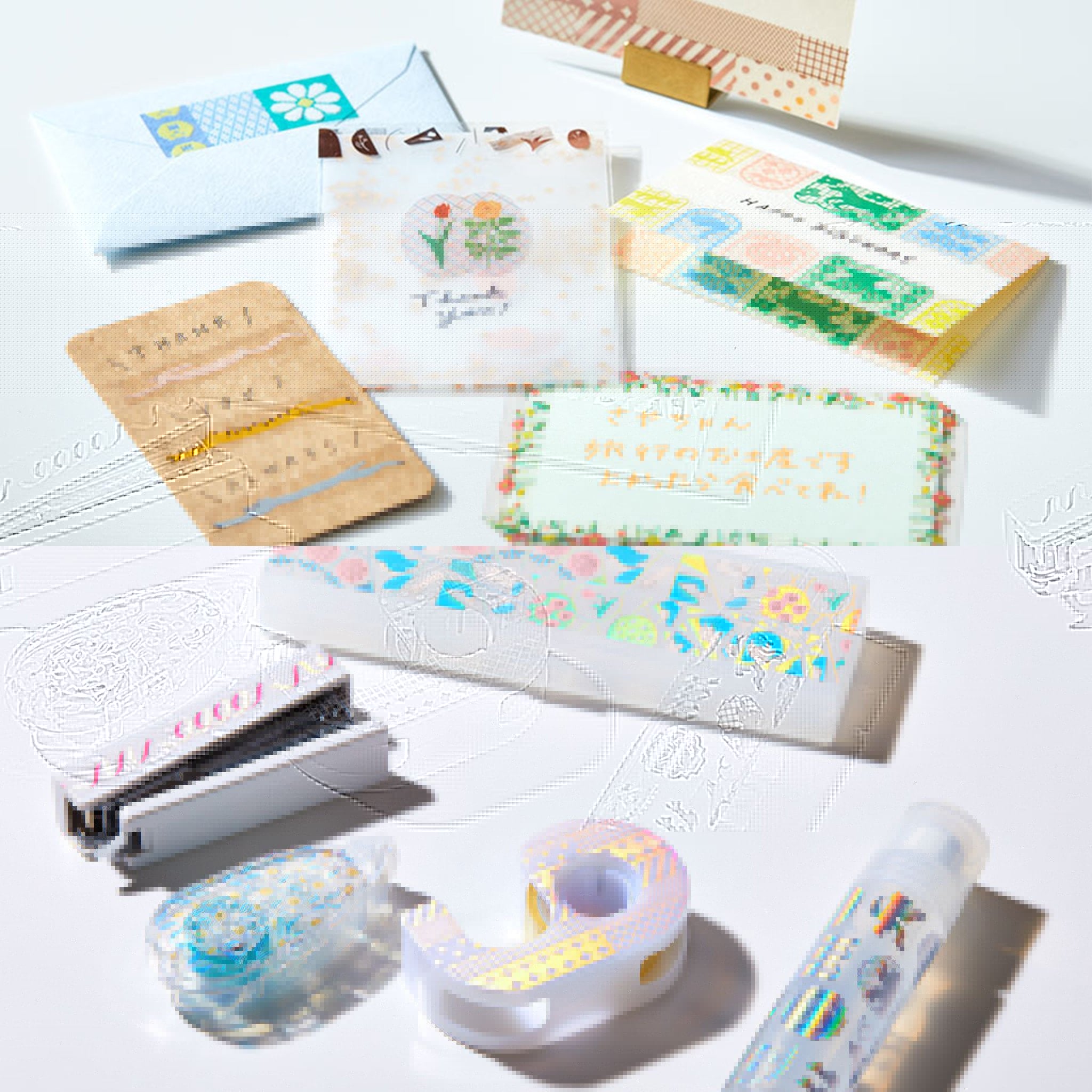 King Jim HITOTOKI SODA Pink Gold Foil Transparent Tape - Bird