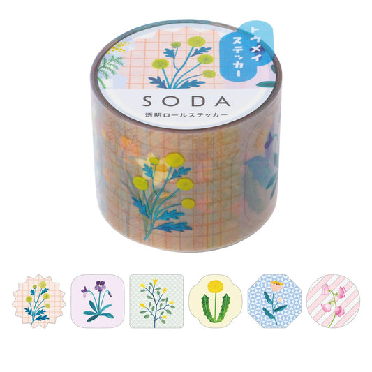 King Jim HITOTOKI SODA Roll Sticker - Wild Flower [30mm] - Roll Stickers