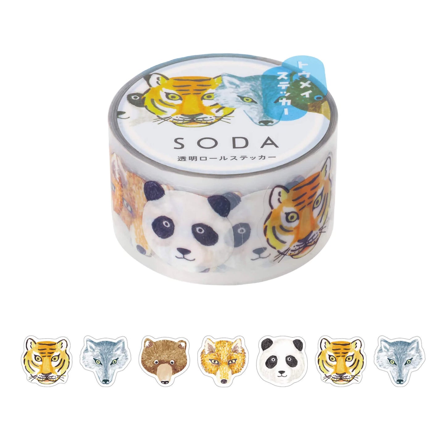 King Jim HITOTOKI SODA Roll Sticker - Zoo [20mm] - Sticker Rolls