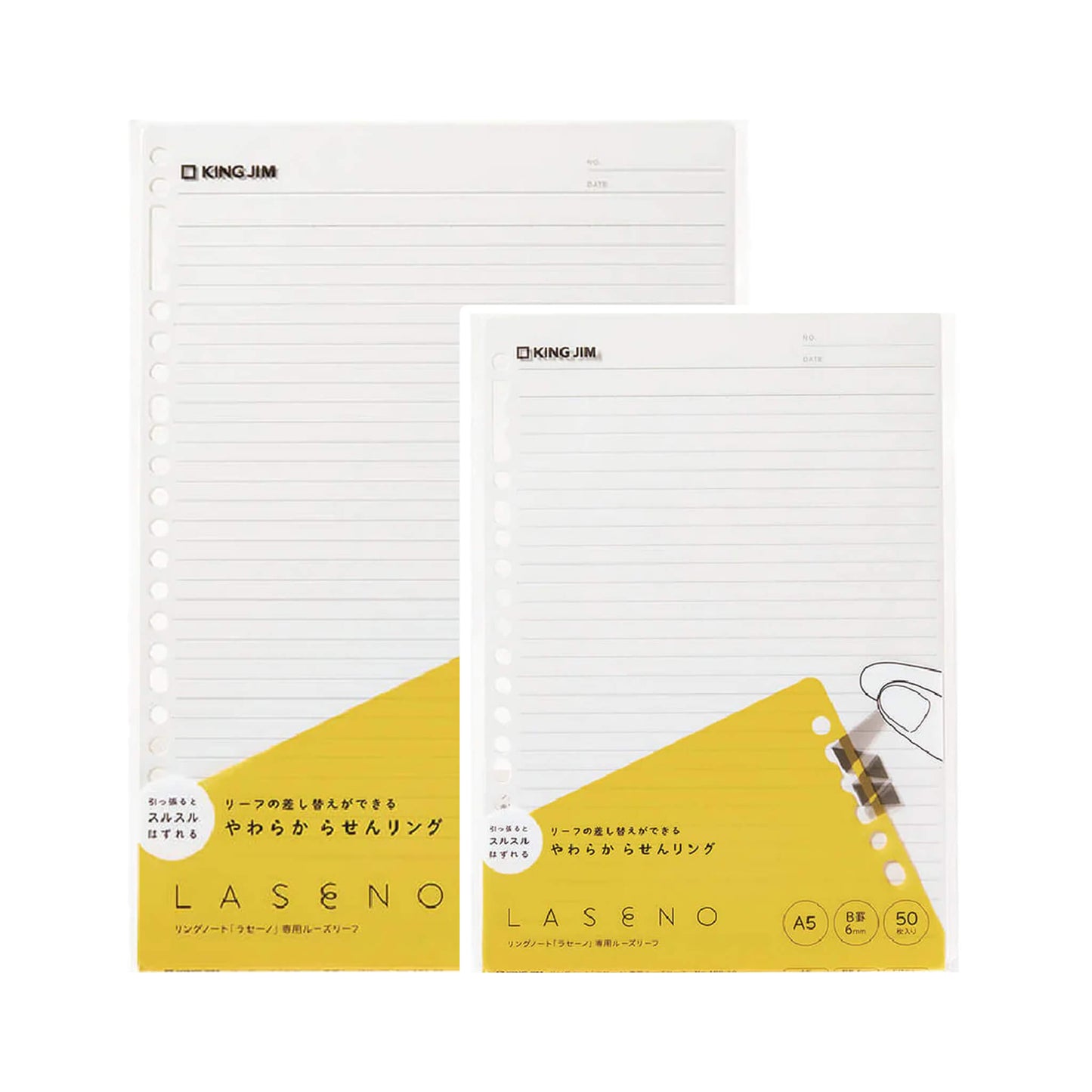 King Jim Laseno Loose - Leaf Paper - A5 - Loose - Leaf Refills
