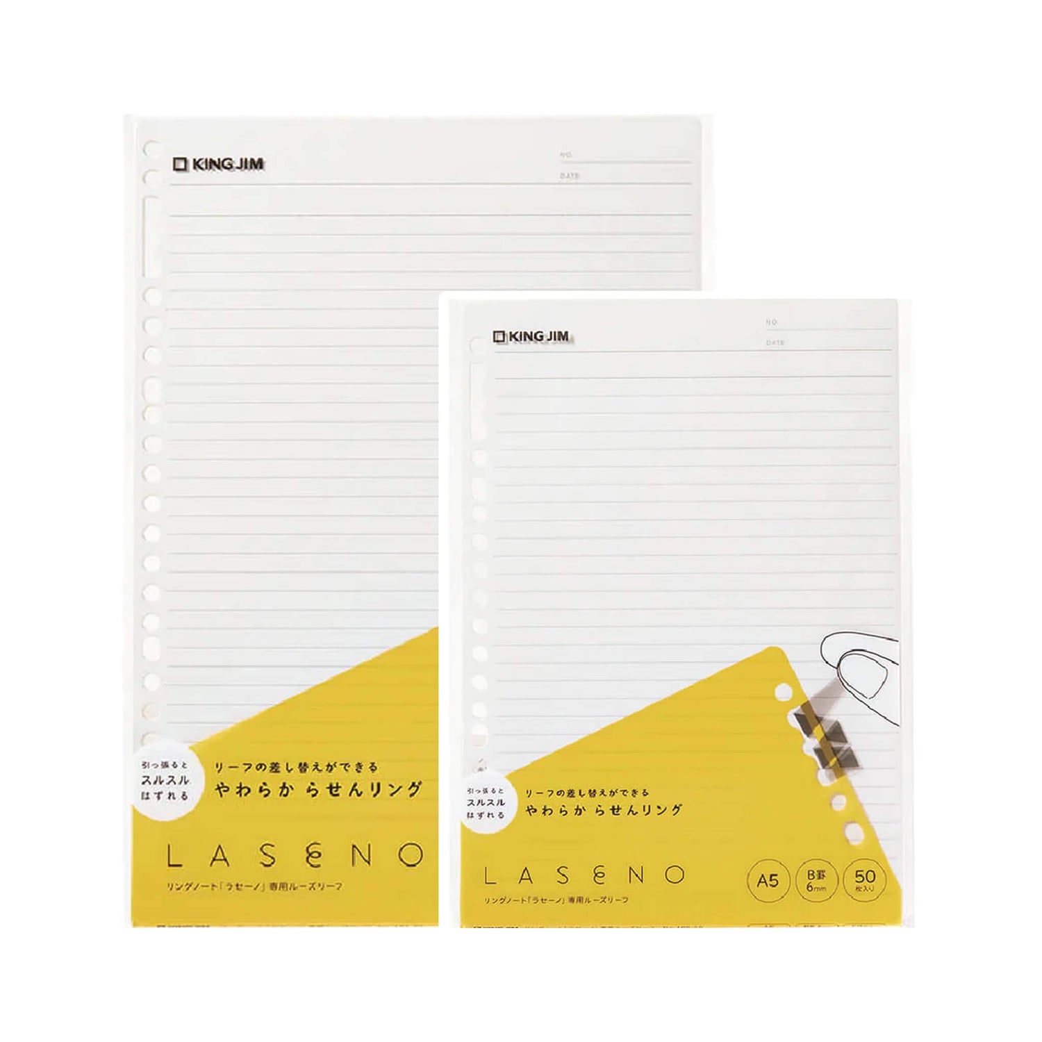 King Jim Laseno Loose - Leaf Paper - A5 - Loose - Leaf Refills