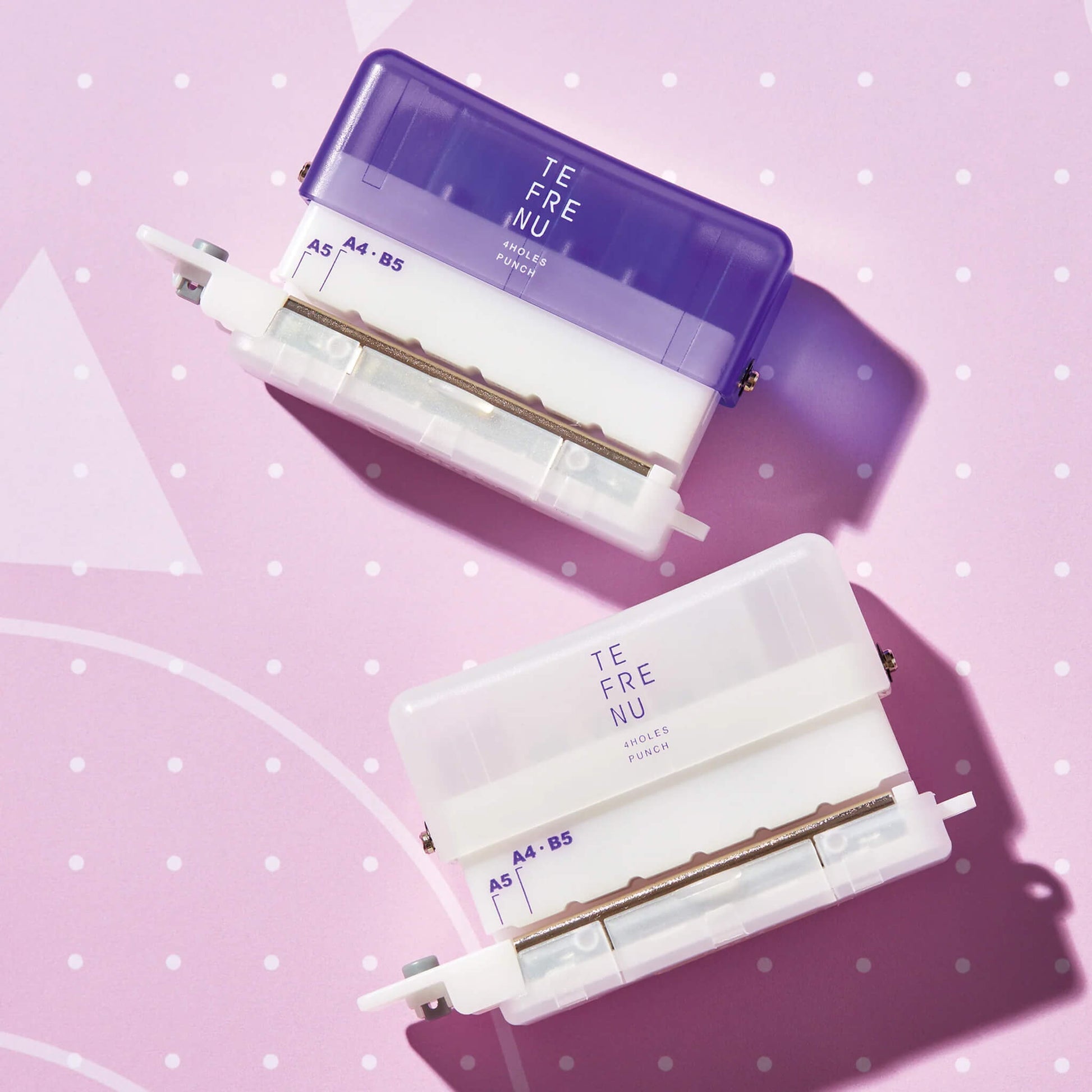 King Jim TEFRENU 4 - Hole Mini Punch for Loose - Leaf Notebooks - Purple - Loose - Leaf Punches