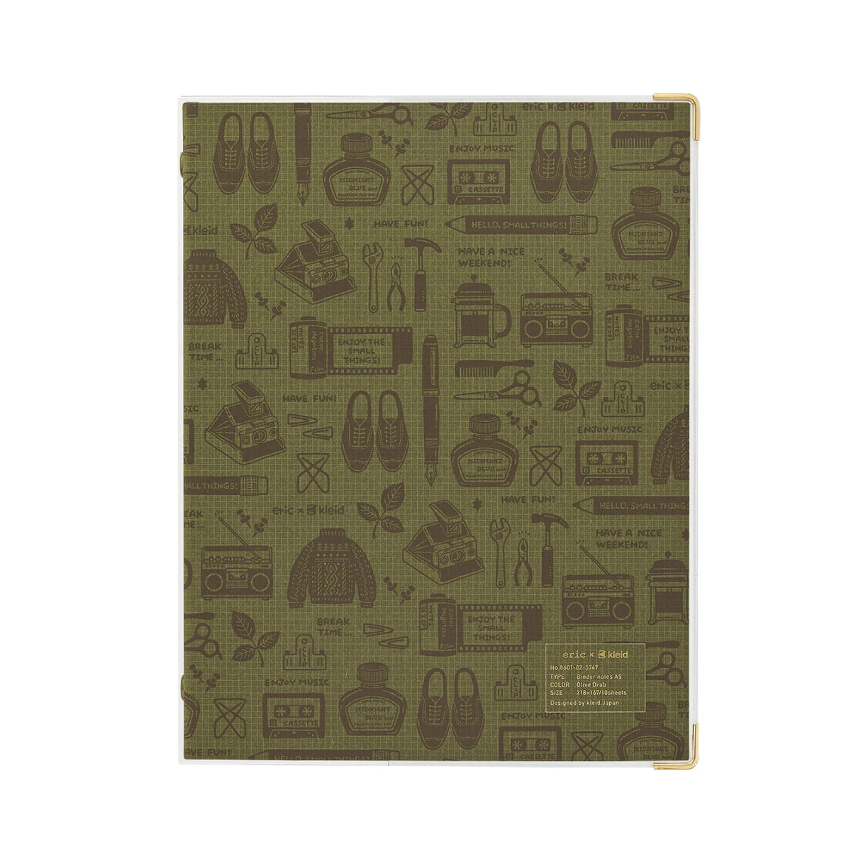 Kleid × Eric Small Things Binder Notebook [A5] - Olive Drab - Loose-Leaf Notebooks