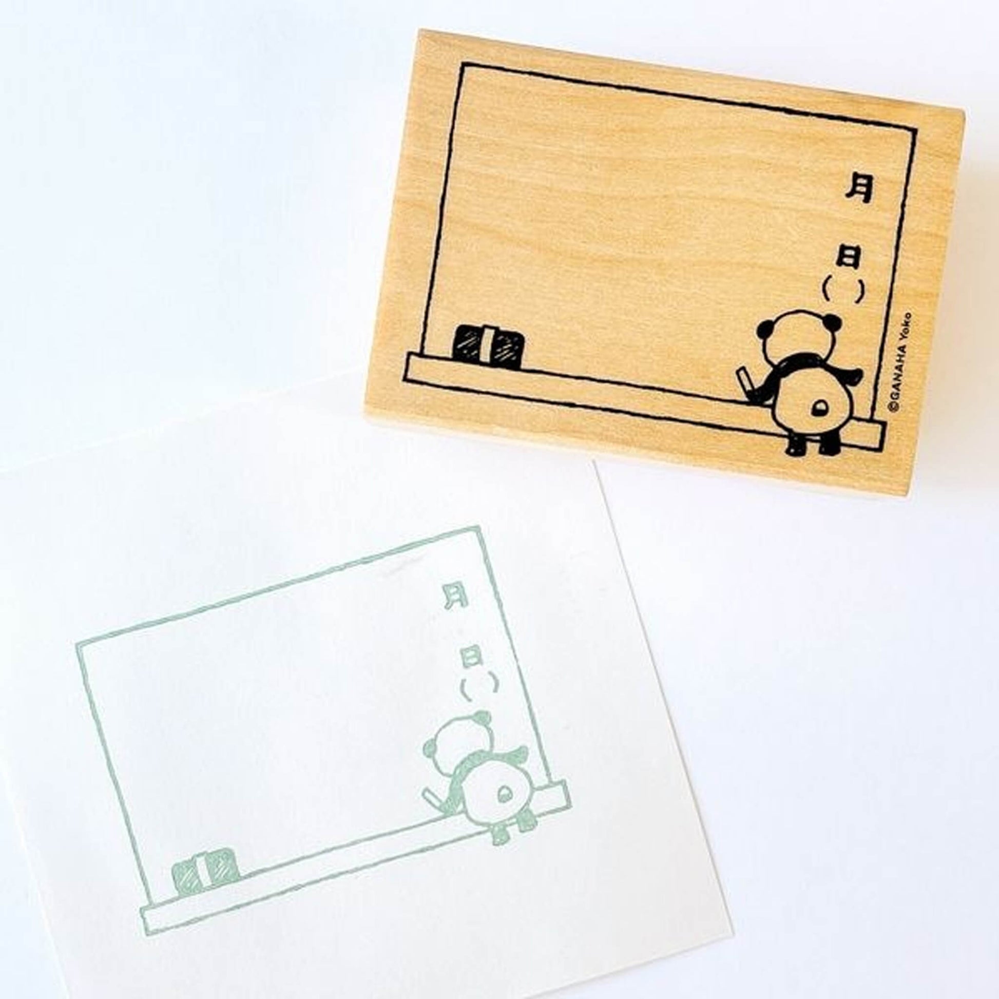 Kodomo no Kao Animal Stamp [Bullet Journal Edition] - Panda Blackboard - Rubber Stamps