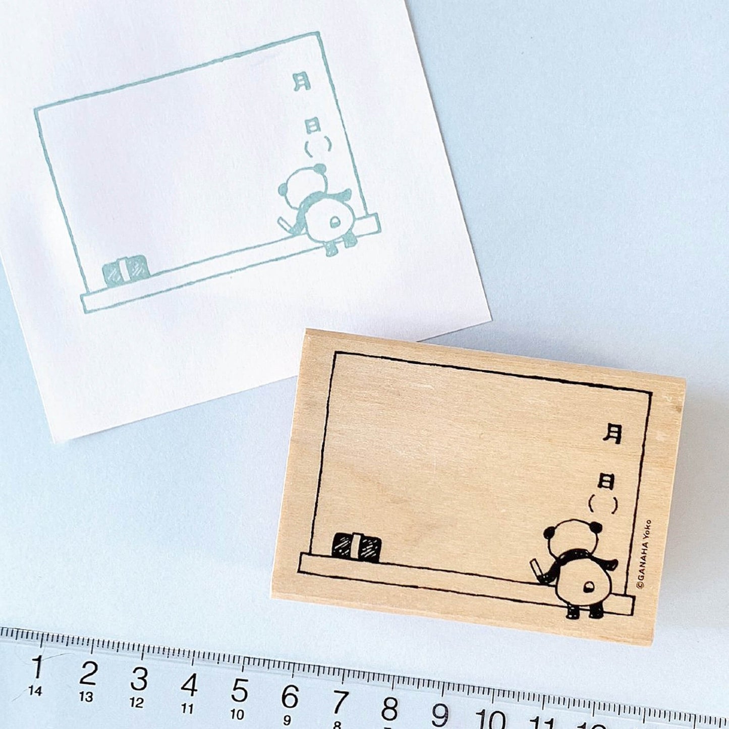 Kodomo no Kao Animal Stamp [Bullet Journal Edition] - Panda Blackboard - Rubber Stamps