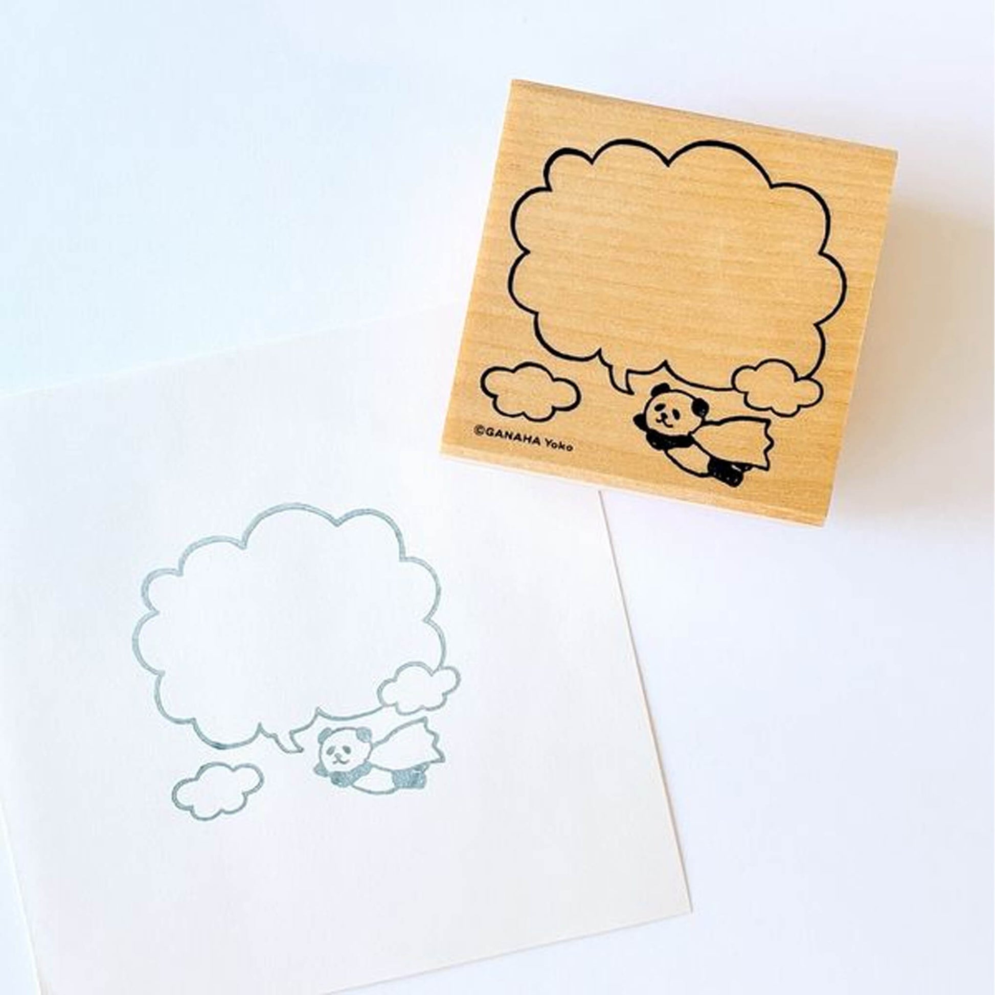 Kodomo no Kao Animal Stamp [Bullet Journal Edition] - Panda Speech Bubble - Rubber Stamps