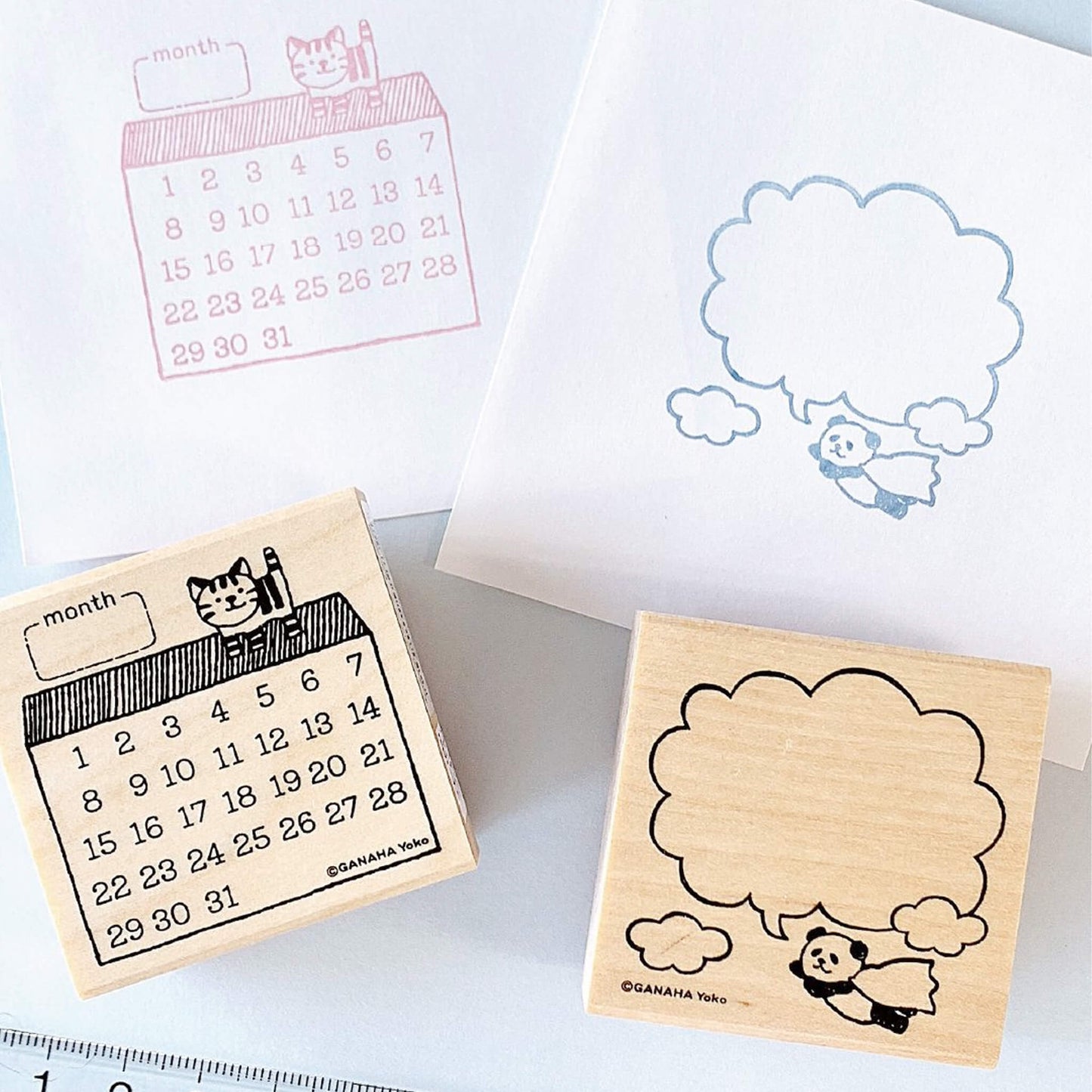 Kodomo no Kao Animal Stamp [Bullet Journal Edition] - Panda Speech Bubble - Rubber Stamps