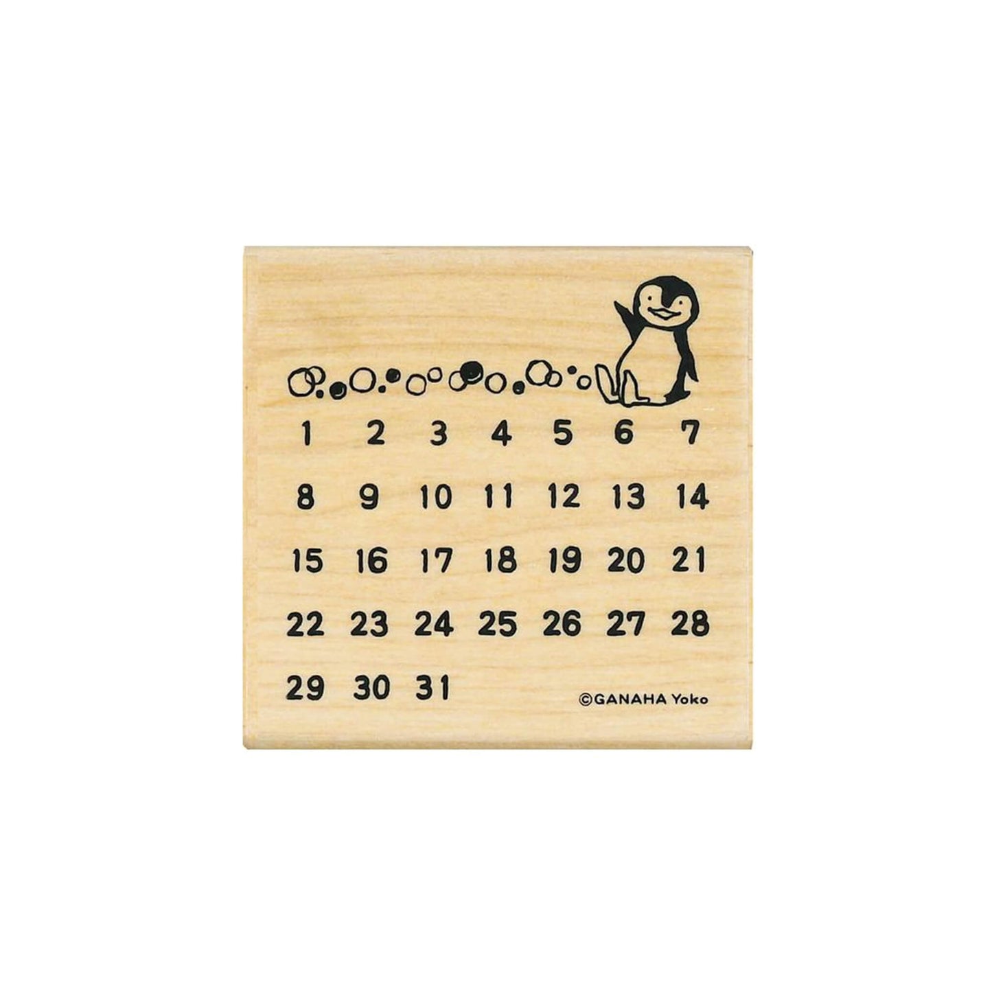 Kodomo no Kao Animal Stamp [Bullet Journal Edition] - Penguin Calendar - Rubber Stamps