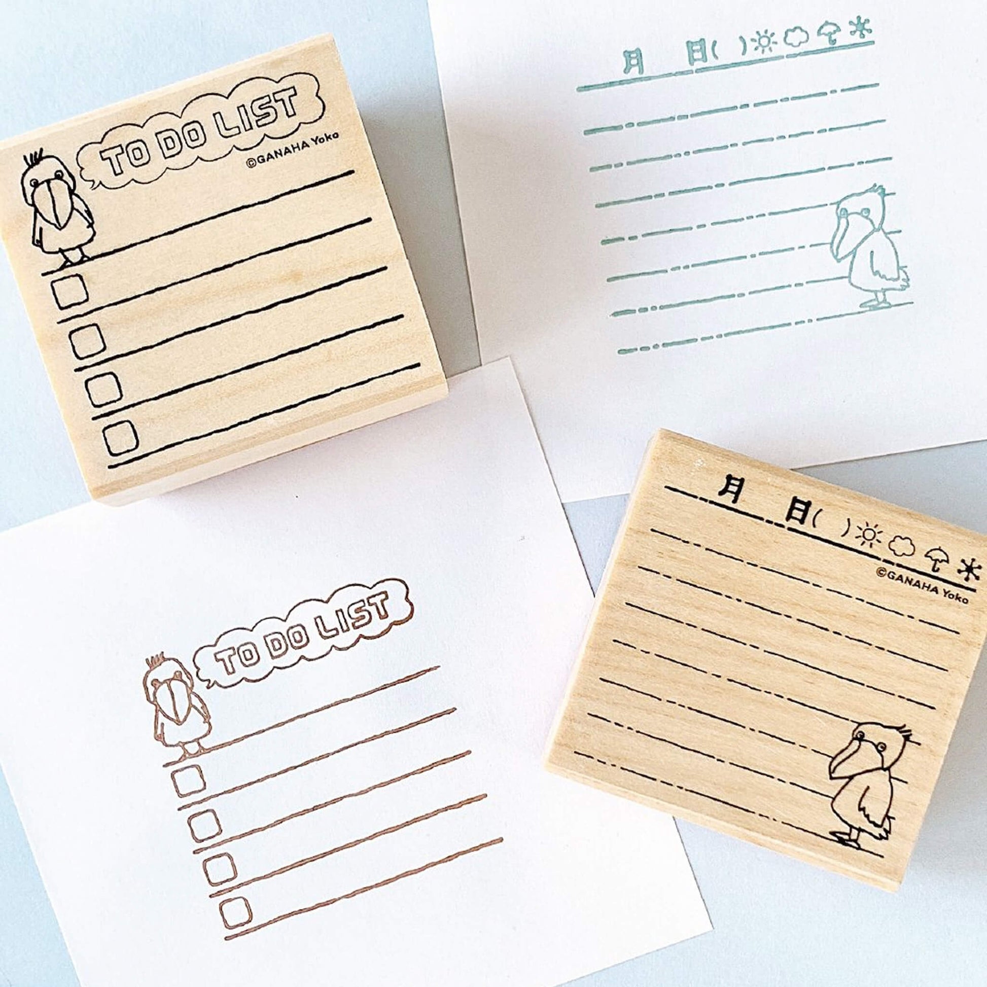 Kodomo no Kao Animal Stamp [Bullet Journal Edition] - Shoebill To - do List - Rubber Stamps