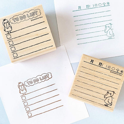 Kodomo no Kao Animal Stamp [Bullet Journal Edition] - Shoebill To - do List - Rubber Stamps