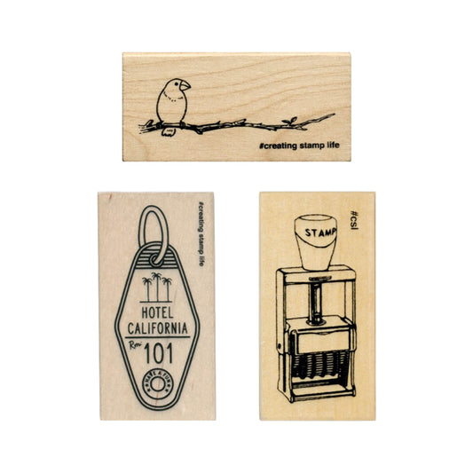 Kodomo no Kao I Love Stamp Series 1 - Branch and Little Bird - Rubber Stamps