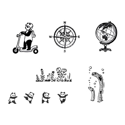 Kodomo no Kao I Love Stamp Series 2 - Compass - Rubber Stamps