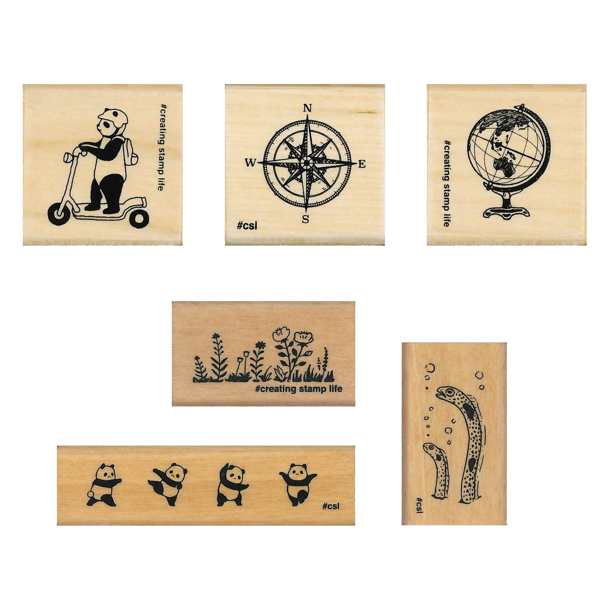 Kodomo no Kao I Love Stamp Series 2 - Compass - Rubber Stamps