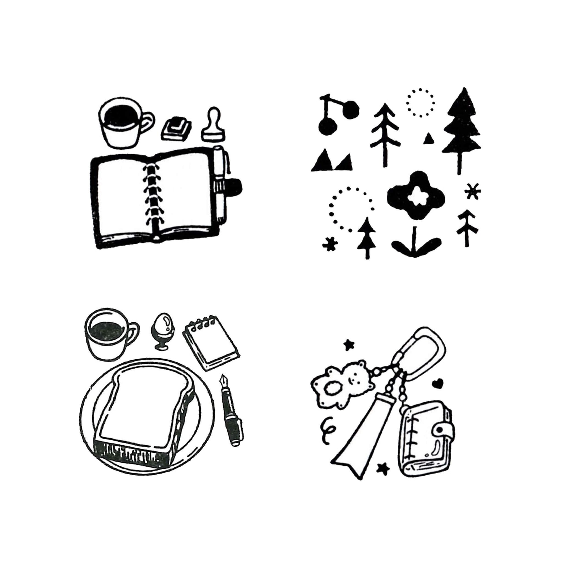 Kodomo no Kao I Love Stamp Series 5 - Carabiner Notebook - Rubber Stamps