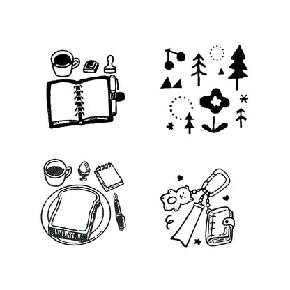 Kodomo no Kao I Love Stamp Series 5 - Carabiner Notebook - Rubber Stamps