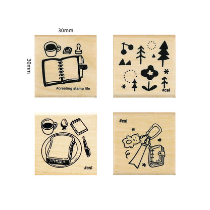 Kodomo no Kao I Love Stamp Series 5 - Carabiner Notebook - Rubber Stamps