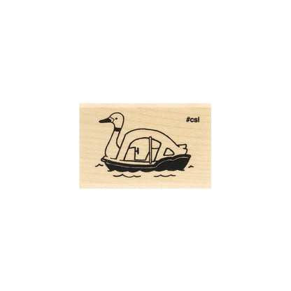 Kodomo no Kao I Love Stamp Series 6 - Swan Boat - Rubber Stamps