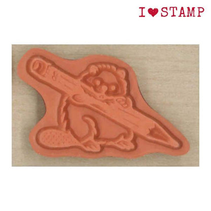 Kodomo no Kao I Love Stamp Series - Beaver Pencil - Rubber Stamps