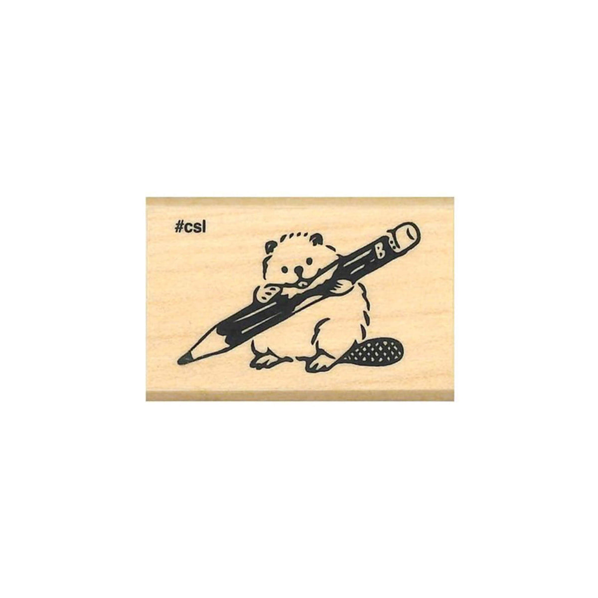 Kodomo no Kao I Love Stamp Series - Beaver Pencil - Rubber Stamps