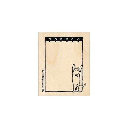 Kodomo no Kao I Love Stamp Series Cat & Memo - Memo Cat - Rubber Stamps