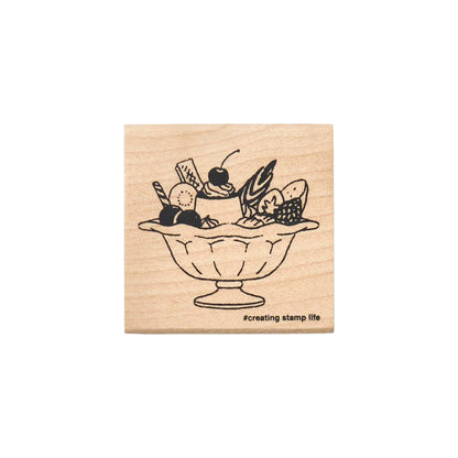 Kodomo no Kao I Love Stamp Series Dessert - Pudding à la mode - Rubber Stamps