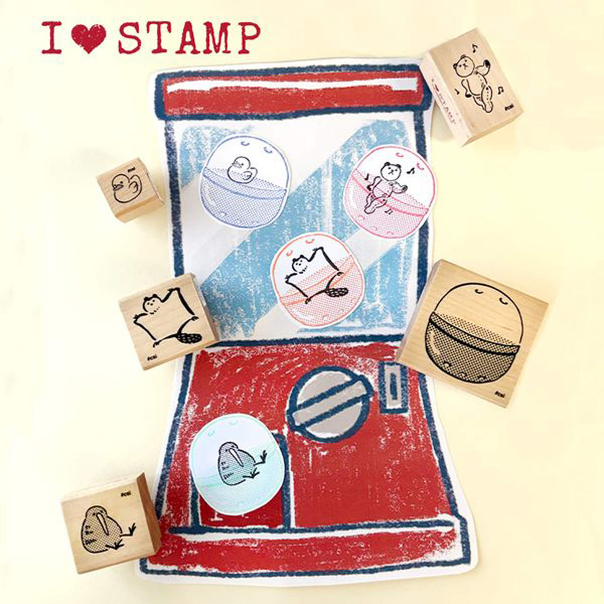Kodomo no Kao I Love Stamp Series - Flying Squirrel - Rubber Stamps