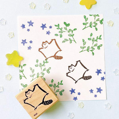 Kodomo no Kao I Love Stamp Series - Flying Squirrel - Rubber Stamps