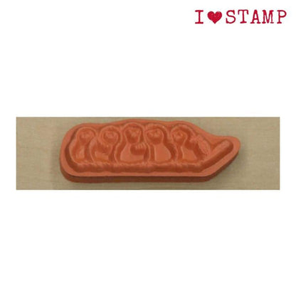 Kodomo no Kao I Love Stamp Series - Huddled Shimaenaga - Rubber Stamps