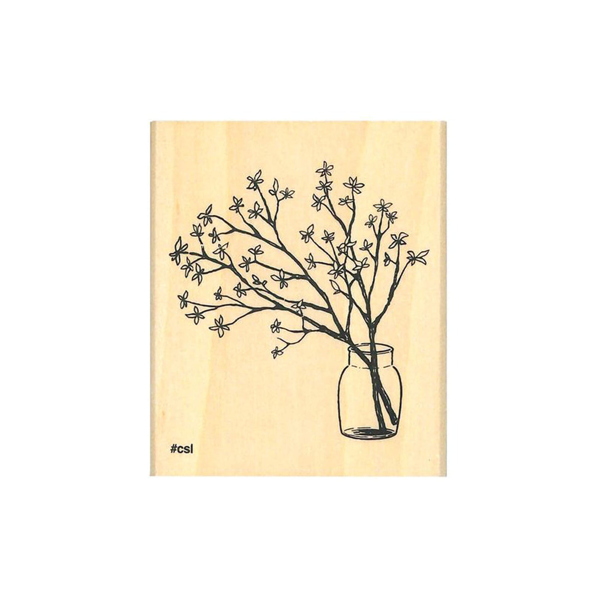Kodomo no Kao I Love Stamp Series - Leafy Branches in a Vase - Rubber Stamps