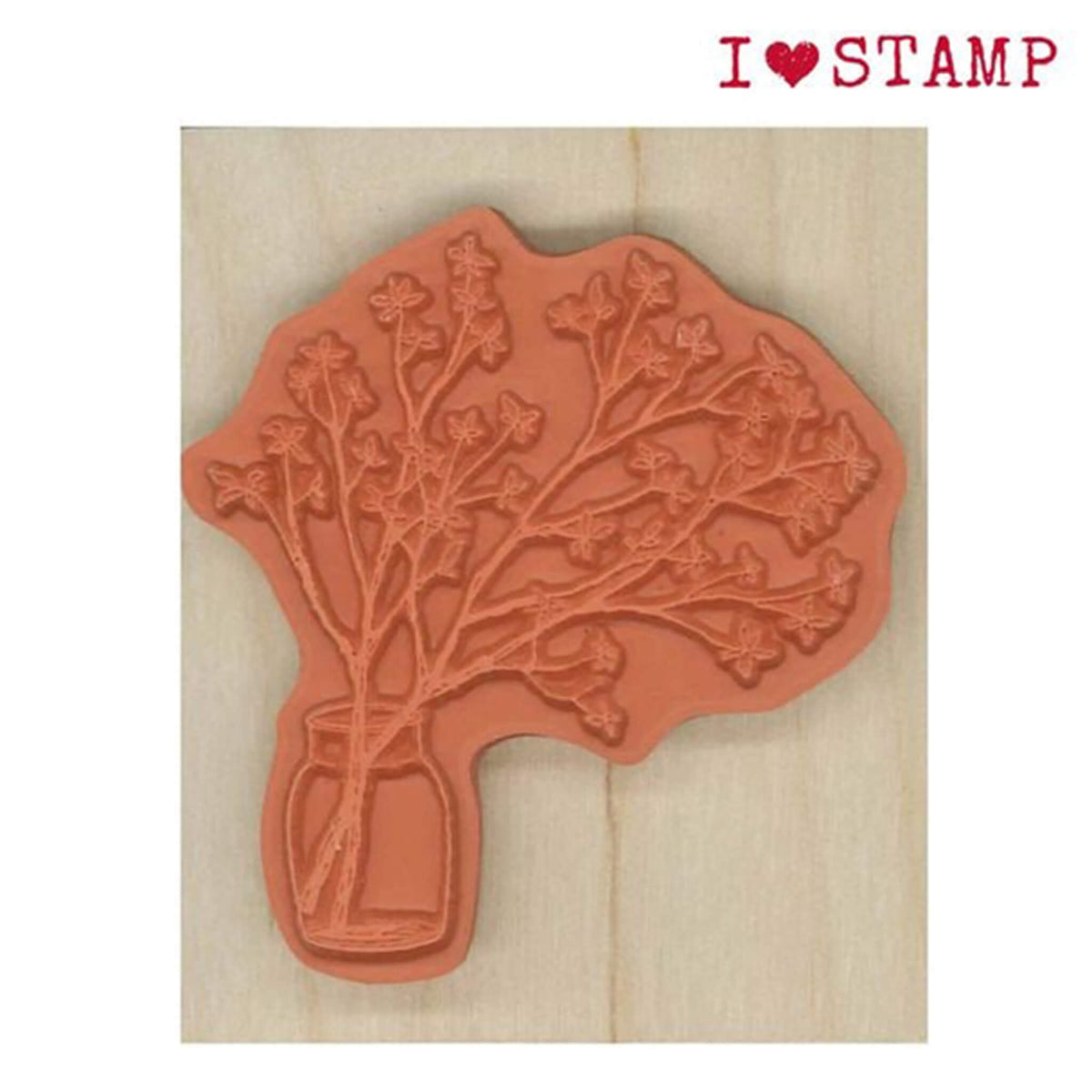 Kodomo no Kao I Love Stamp Series - Leafy Branches in a Vase - Rubber Stamps