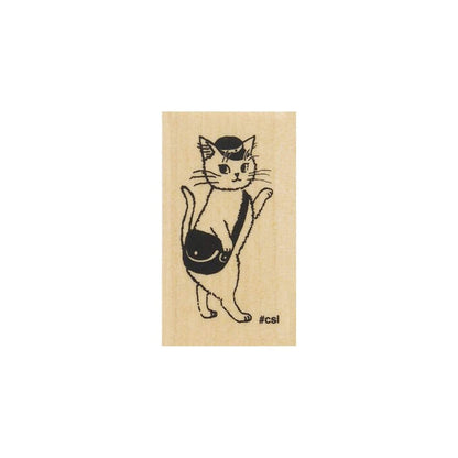 Kodomo no Kao I Love Stamp Series - Mail Carrier Cat - Rubber Stamps
